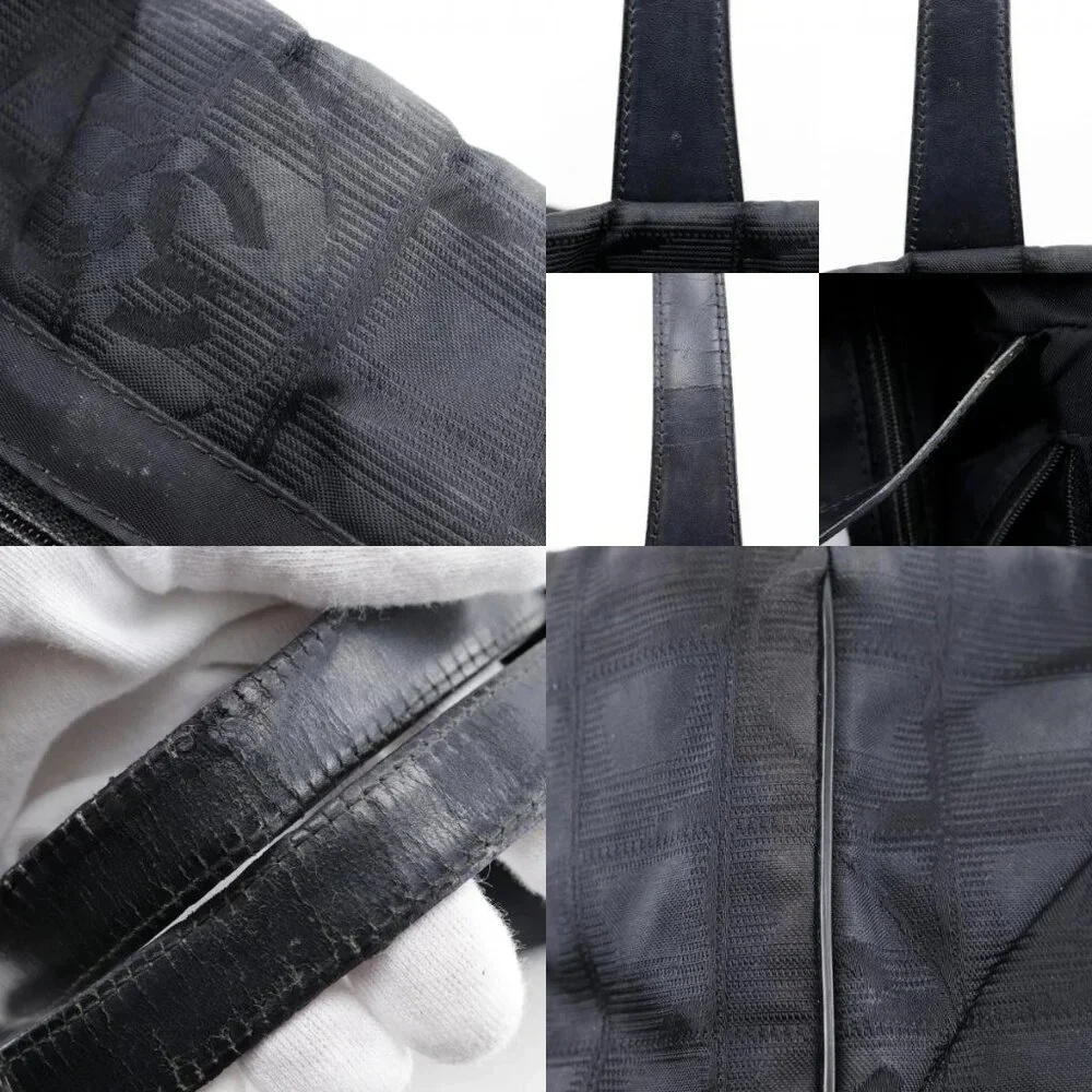 CHANEL Tote MM Tote Bag A15991 New travel line black Nylon canvas Women - Picture 11 of 13